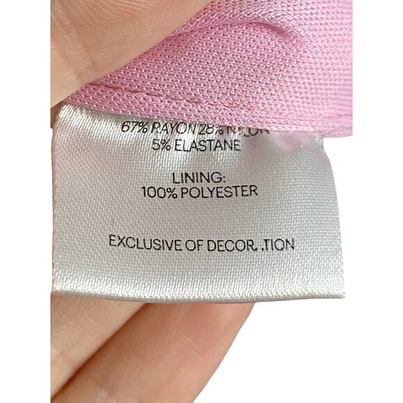 Area Crystal Embellished Heart Cut-Out Back Mini Dress Sleeveless Powder Pink M - Picture 9 of 10